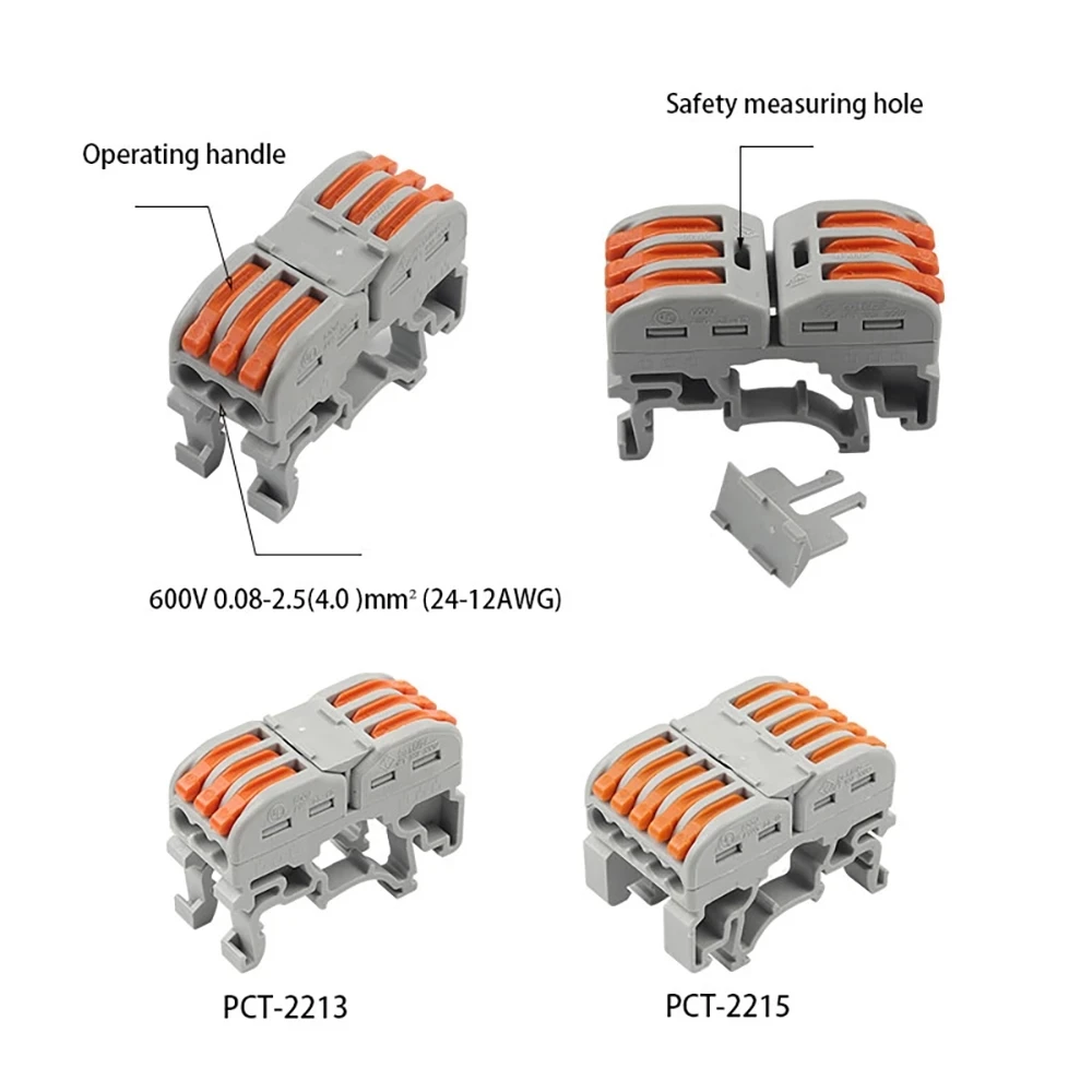Wire Connector  Fast Universal Compact Din Rail Electric Cable LED Light Lamp Conector Wiring Conductor Terminal Block