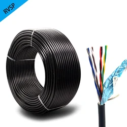 100Meters RVSP Cable 26/24/22AWG 2/4/6/8 Core RS485 Signal Control Line Twisted Shielded Tin-Plated Copper Wire Audio Cable DIY