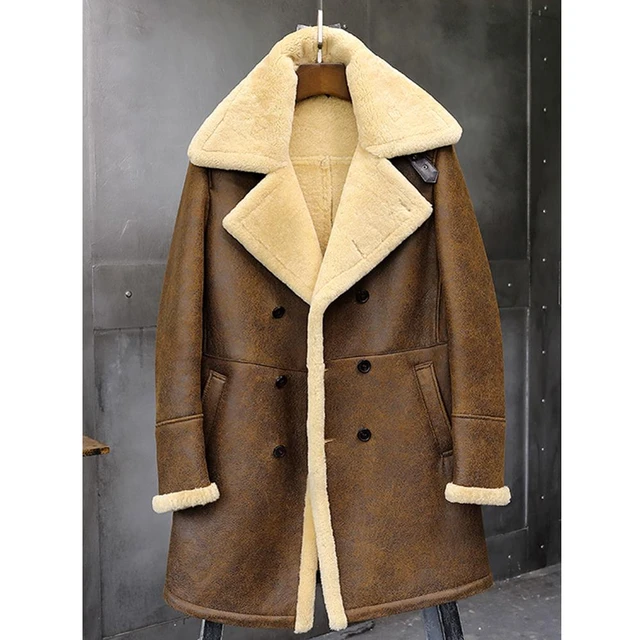 Sheepskin trench coat mens hotsell