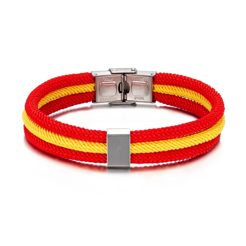 MKENDN ألمانيا العلم اليدوية متعدد الطبقات أساور بحرية للرجال النساء الفولاذ المقاوم للصدأ عارضة شخصية عارضة الإسورة #4