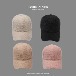 Cap Women Winter Autumn Plush Baseball Cap Solid Color Casual Women Hat Warm Casual Outdoor Caps Casquette Gorras Bone Male
