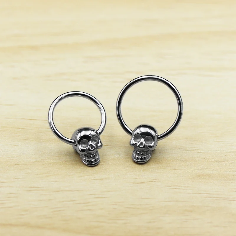 316L Surgical Steel Curved Barbell  Helix Tragus Ear Cartilage Body  Piercing Skull Captive Bead Ring CBR Nose Ring