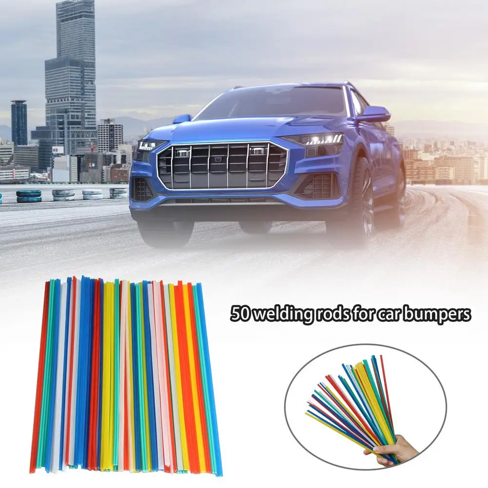

50 Pieces Welding Rod PP/PVC Plastic Welding Rod Sticks For Automobile Bumper Polypropylene Hand Soldering Tools Repair Supplies