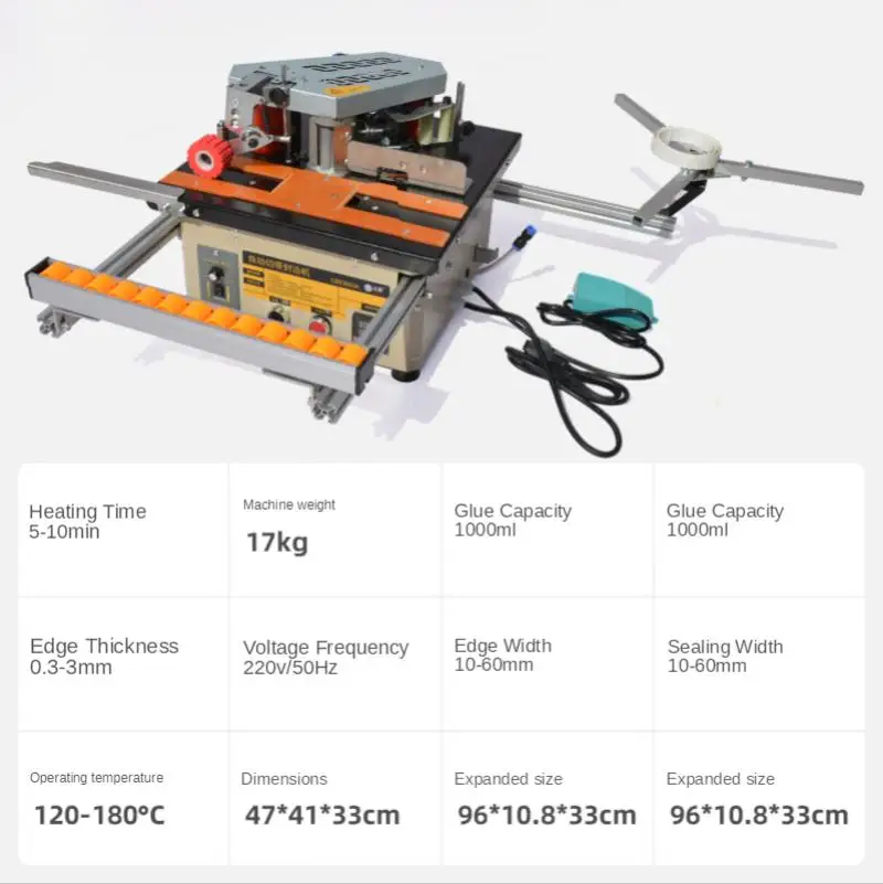 220V 1200W Tự Động Viền Máy Hộ Gia Đình Nhỏ Gỗ Đường Cong Và Đường Thẳng Niêm Phong Và Sửa Chữa Máy
