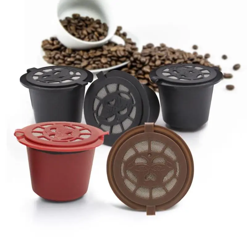 3pcs/pack Refillable Reusable for Nespresso Coffee Capsule With 1PC Plastic Spoon Filter Pod For Original Line Siccsaee Filters