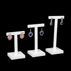 New Lot Of 3 White Acrylic Earrings Display Holder Acrylic Jewelry Display Holder T Shape Stud Earrings Drop Earrings Showcase