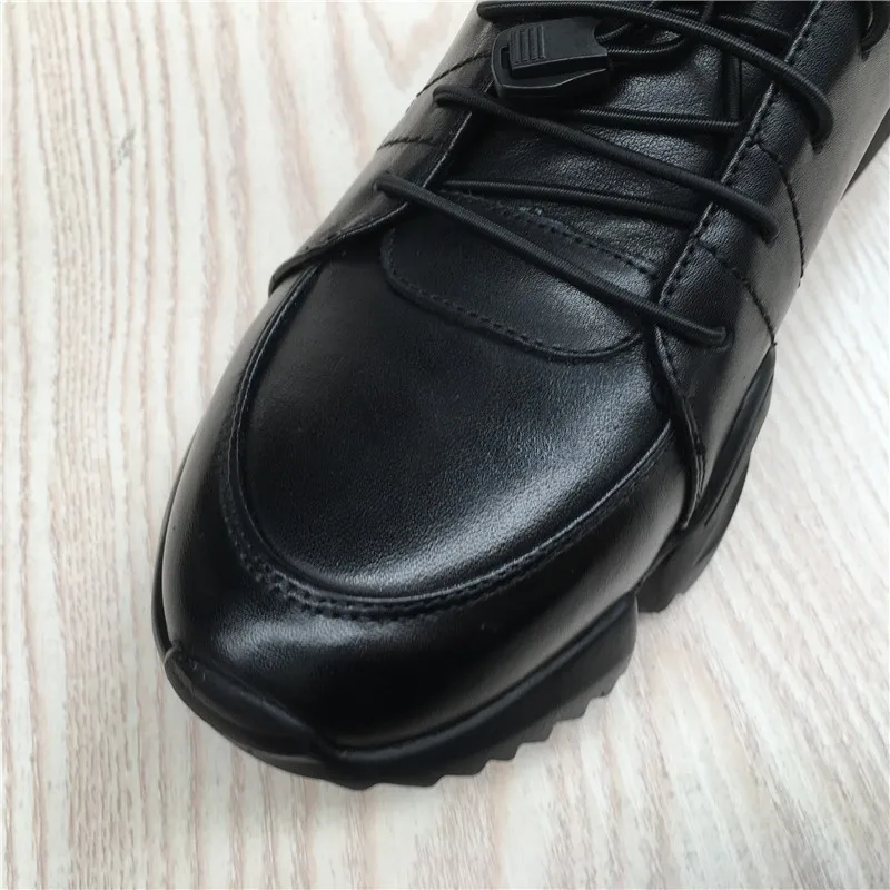 Chaussures de course en cuir véritable à lacets pour hommes, baskets rondes Parker, amorti le baume, baskets de jogging, salle de sport, fitness,