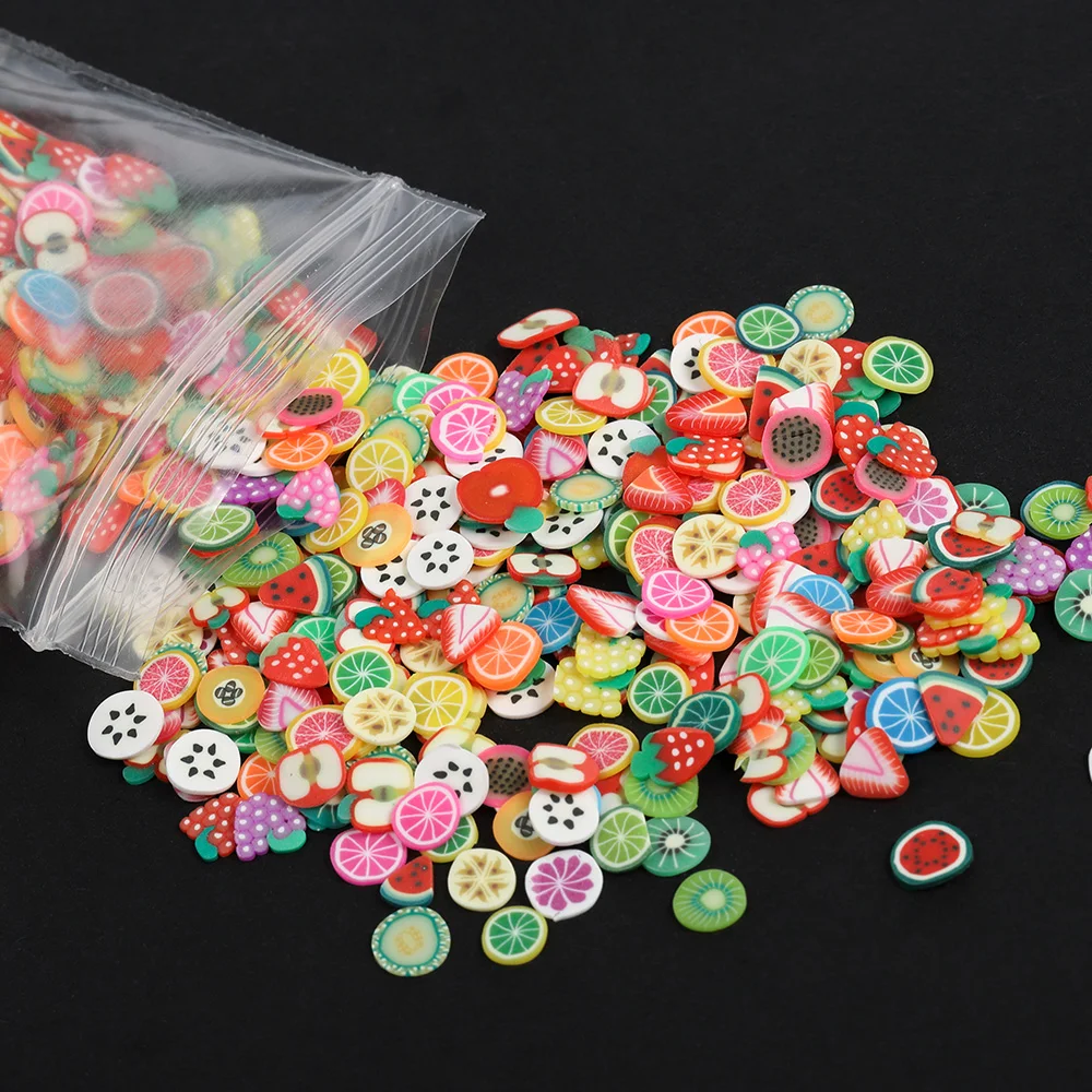 1000Pcs/lot Mixed Clay Slice Filler Fruit Animal Flower Nail Art Decor Resin Epoxy Mold Fillings for Crafts Making DIY Supplies