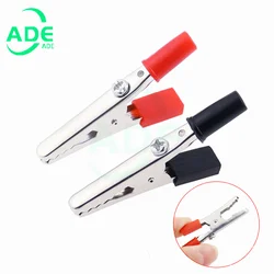 Hot 10pcs 50mm Plastic Handle Test Probe Metal Alligator Clips Connector Connect Socket Plug for Battery