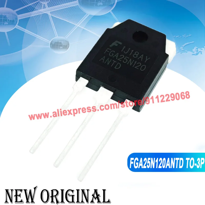 (5 Pieces) FGA25N120ANTD TO-3P 1200V 25A / FGA15N120ANTD 1200V 15A / FGA20S120M 1200V 20A / FGA20S125P 1250V 20A TO-3P