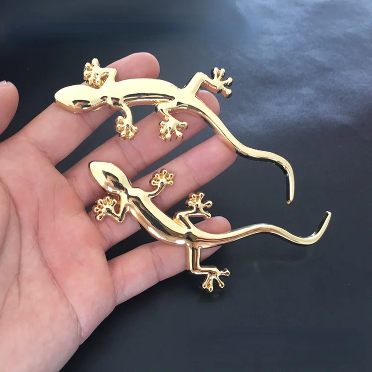 

1 Pcs 3D Metal Gecko Lizard Quattero Stickers Decoration Auto Motorcycle Body Logo Emblem Badge Accessories Car Styling