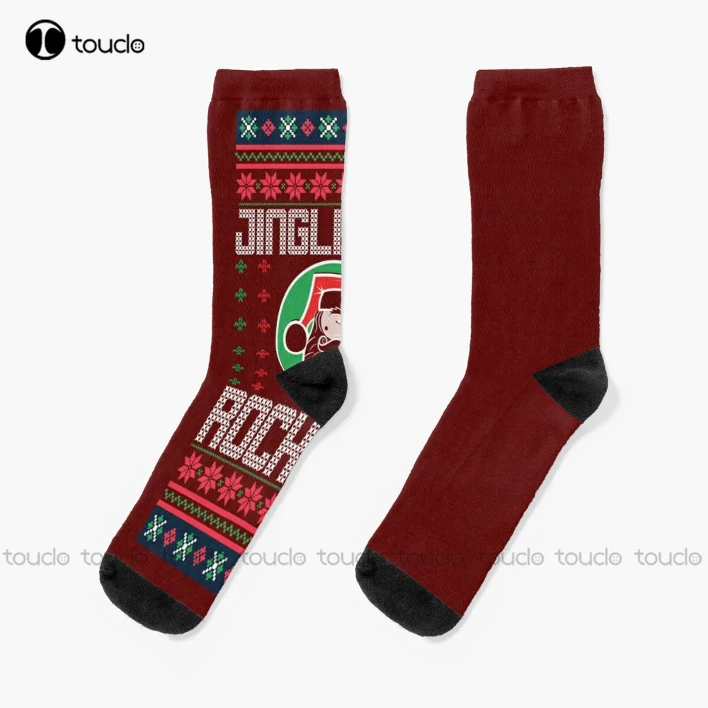 

Jingle Bell Rock Ugly Christmas Sweater Socks Socks For Men Thanksgiving Christmas New Year Gift Unisex Adult Teen Youth Socks