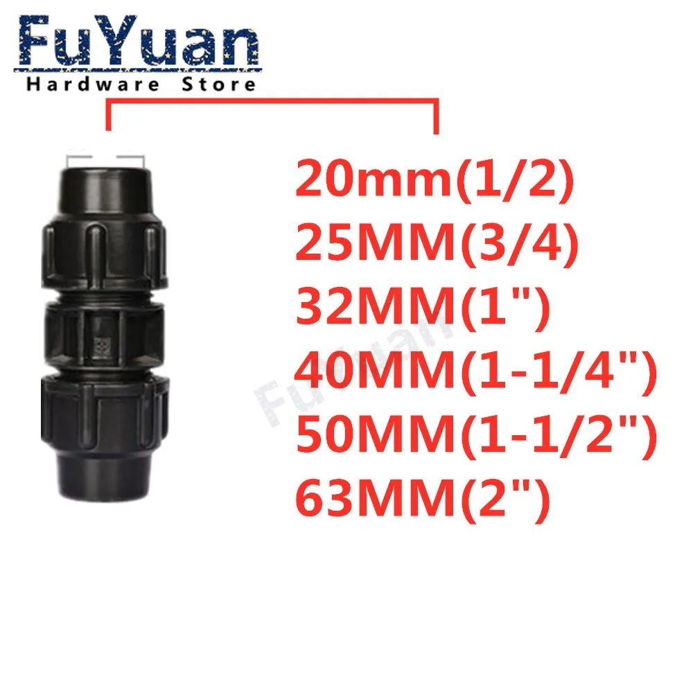 Plastic Pe Water Pipe Fittings, Quick Joint Tap, Water Pipedirect Tube, Quick Connect Union, 16mm, 20mm, 25mm, 32mm, 40mm, 50mm, 63mm, 1PC