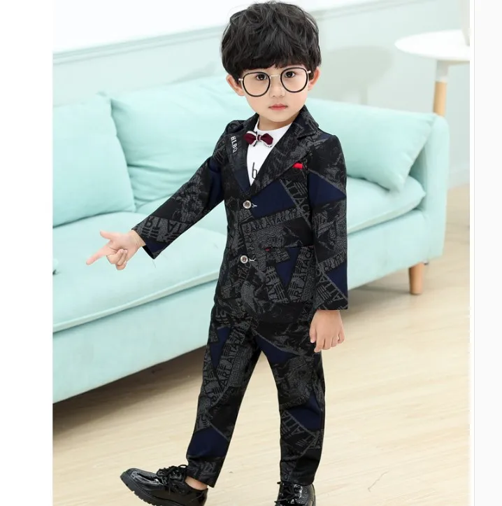 High Quality Little Boys Fashion Suits 3 Pcs New Children's Formal Suit Coat + Pants + Shirt Baby Kids Casual Dress Clothes P169