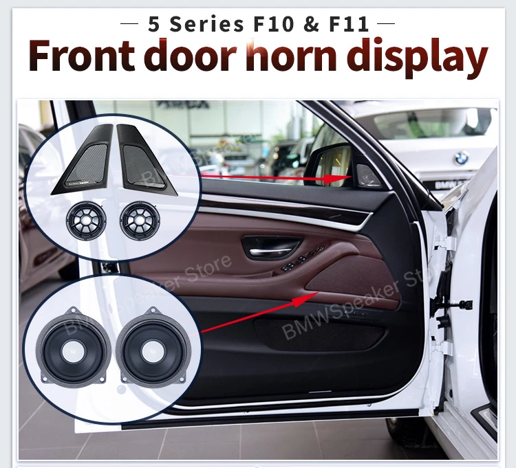 Car Front Door Speakers For BMW 5 Series F10 F11 Tweeter High Quality Accessories Head Treble Horn Loudspeakers Speakers Cover