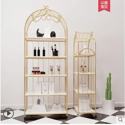 Nordic cosmetics shelf display rack Beauty salon product display cabinet Combined with manicure shop shelf display rack