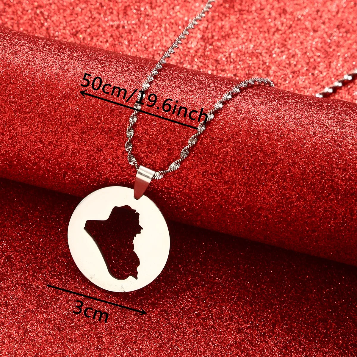 Round Iraq Map Pendant Necklaces Gold Color Jewelry The Iraqi People's Patriotic Gifts