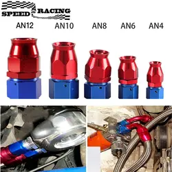 For Swivel PTFE Oil Fuel Line Hose End Fitting AN4/6/8/10/12 Straight 0°/45°/90°/180° Reusable Hose End Fitting Adapter