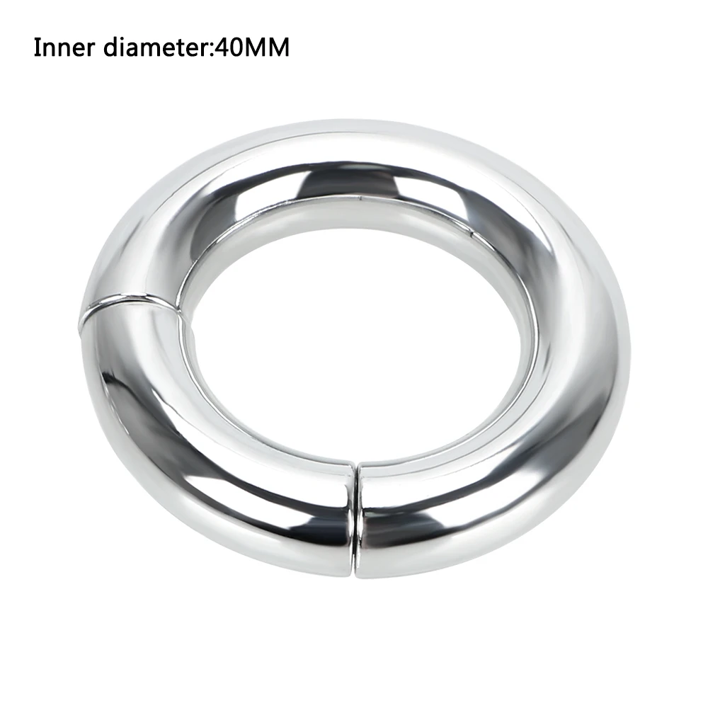 Scrotum Stretcher Sex Toys for Men Heavy Duty Male Magnetic Ball 5 size Metal Penis Cock Lock Ring Delay Ejaculation