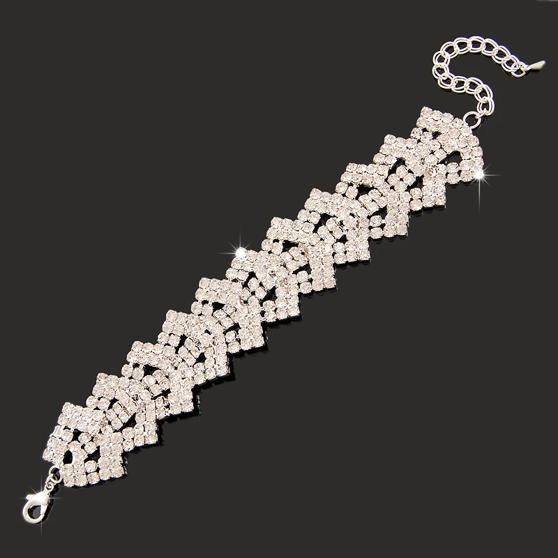 New Fashion Charm Bracelets 925 Silver AAAAA Zircon Crystal Women Bracelet Wedding Engagement Luxury Jewelry