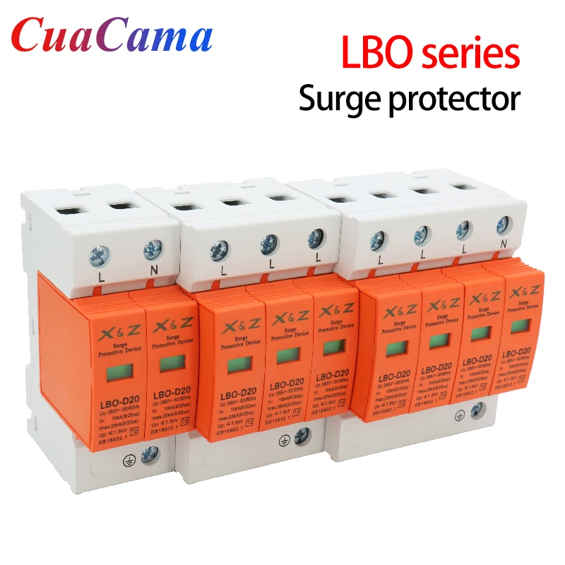 1Pcs AC SPD Surge Protector LBO Low Voltage  Distribution Household Arrester Lightning Protection Device 2P 3P 4P Switch Module