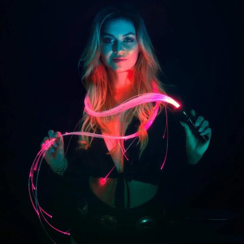 LED Fiber Optic Whips Dance Space Whip Flash rope Light Dancing props Super Bright Light Colorful Night Club Bar Swing party Toy