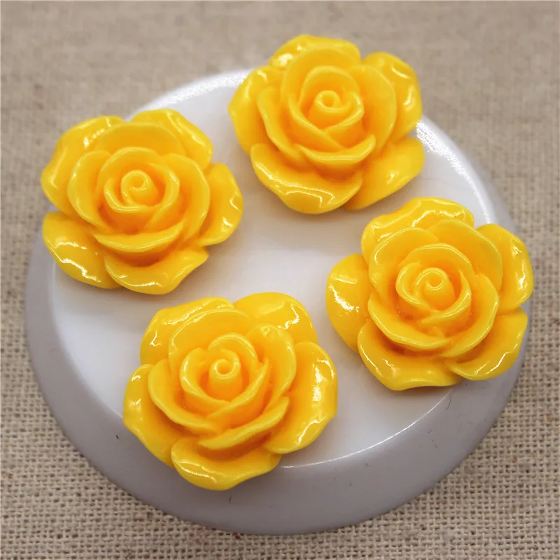 20pcs 23mm Resin Flowers Flat Back Cabochon DIY Jewelry/ Craft Decoration(No hole)