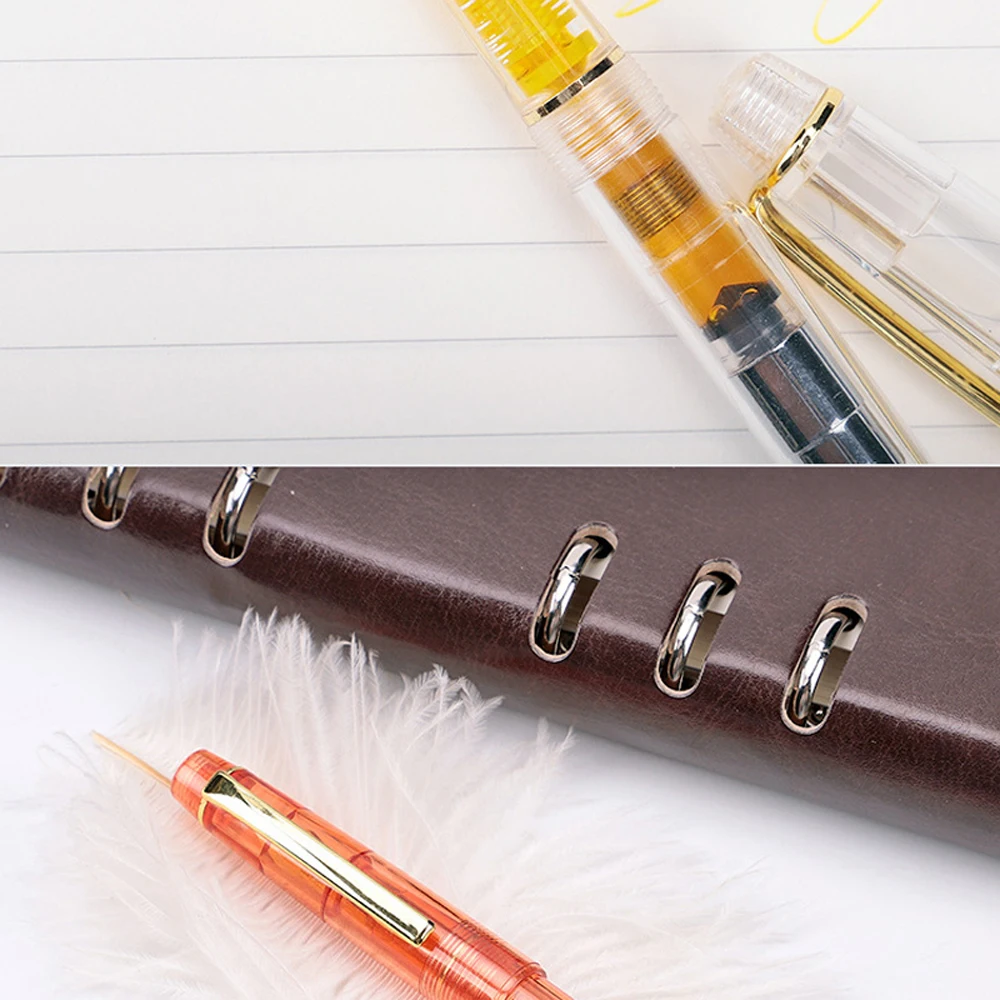 Transparente Farben Füll federhalter Kunst Kreation 0,5mm Kalligraphie Tinte Stift für Schul büro Schreib werkzeug Briefpapier Geschenk Stift – Detail 8