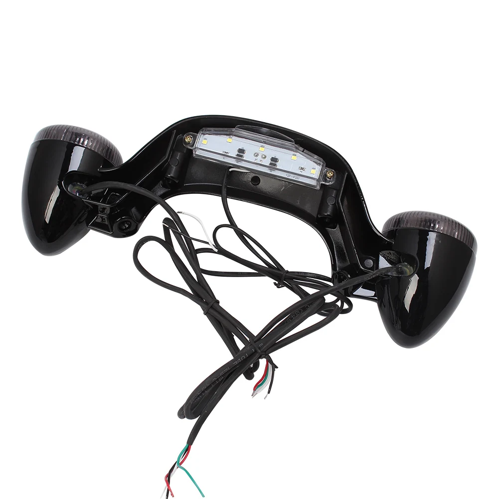 Motorcycle Gloss Black Rear Turn Signal Brake Light Bar Lamp For Harley Touring Street Glide Road King Special FLHX FLTRX 10-21