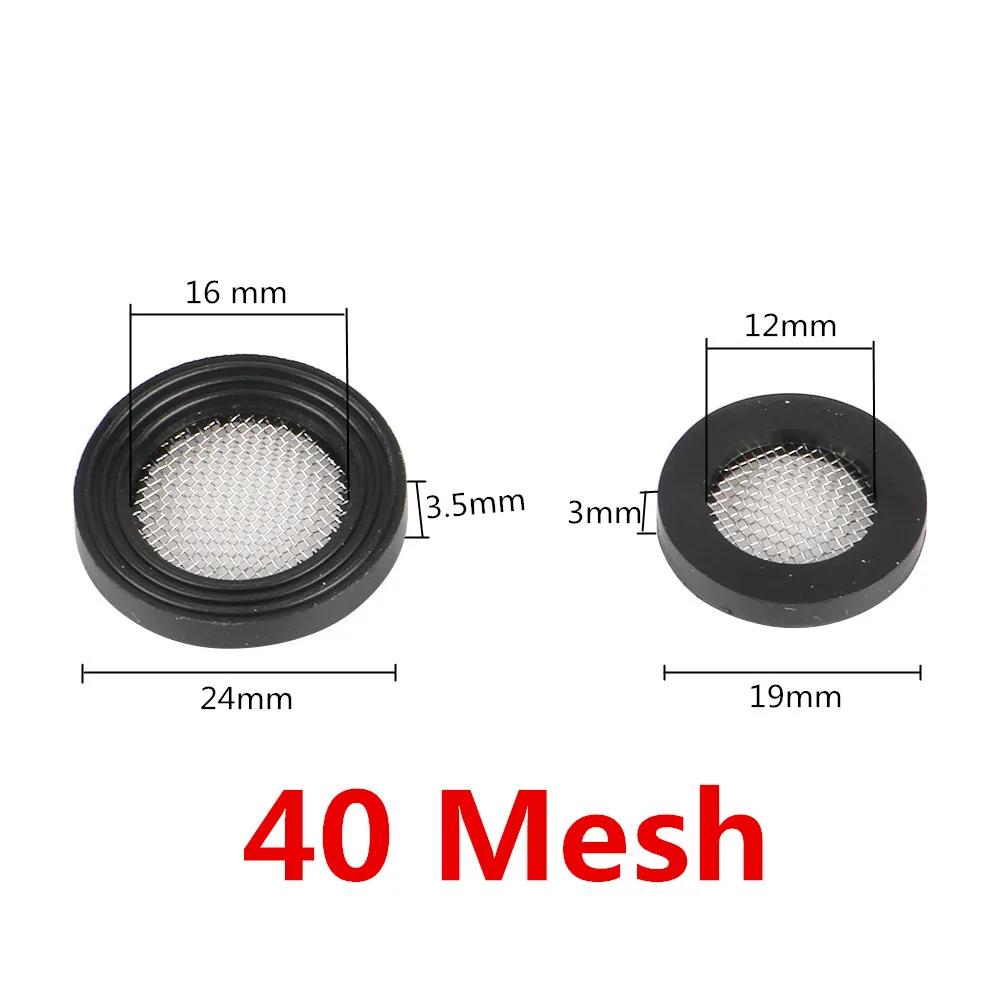 10 unids/lote junta tórica de sellado junta de manguera arandela de goma plana con red de filtro para ojal de grifo 1/2 "3/4" juntas de goma 40 malla