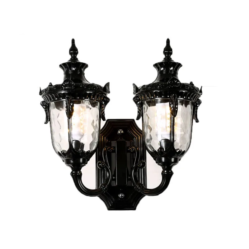 Imagem -02 - Outdoor Waterproof Double Head Wall Lamp European Retro Villa Landscape Garden Lamp Fence