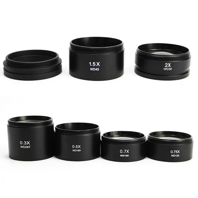 0.3X 0.5X 0.7X 0.75X 1X 1.5X 2X Barlow Lens Stereo Microscope Lens