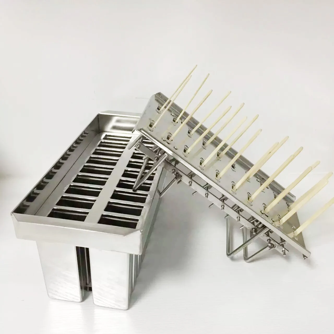 Stainless steel ice cream mould Popsicle mold Commercial Popsicle mold model 20 grid popsicle bucket making machine