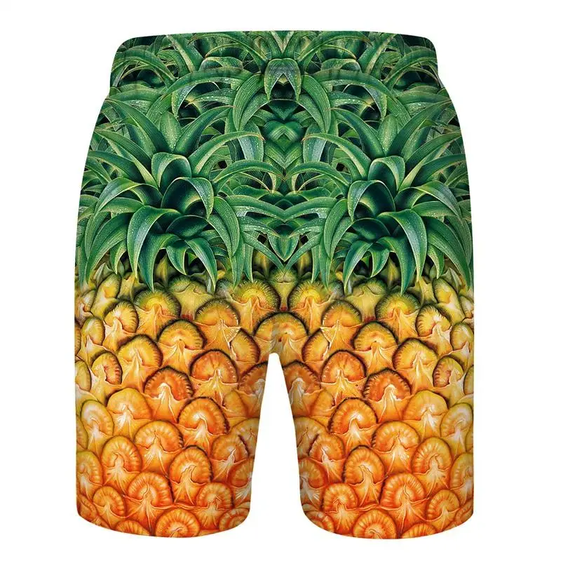 Short imprimé ananas 3D pour hommes, Streetwear unisexe, short de plage en Polyester, décontracté, été, DK-34