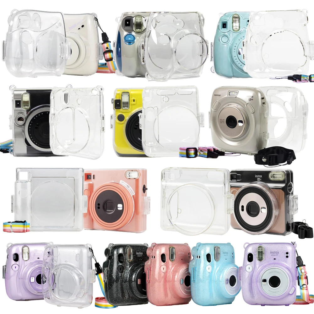 Transparent Case Crystal Bag for Fujifilm Instax Mini 40/12/11/9/8/7+/7s/7c/40/70/90/Liplay, Square SQ1/20 Instant Film Camera