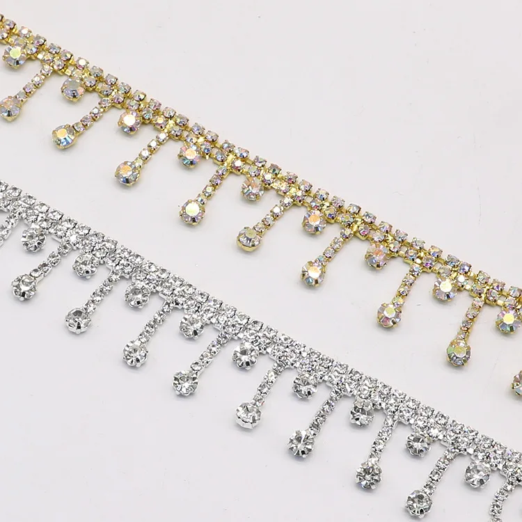 1yds rhinestone trim decoration plastic chain DIY for home decoration clothing shoes accessories