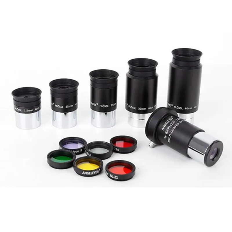 Angeleyes Astronomical Telescope Accessory Kit 7.5mm 15mm 25mm 32mm 40mm Plossl Eyepiece 3X Barlow Lens 7 Filters Angel1.25inch