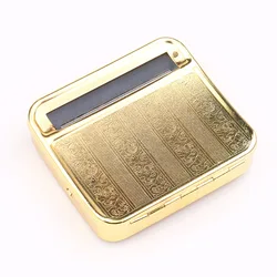 70/78 MM Gold Metal Cigarette Rolling Machine Box Case Rolling Papers Tobacco Roller Rolling Machine Cigarette Maker