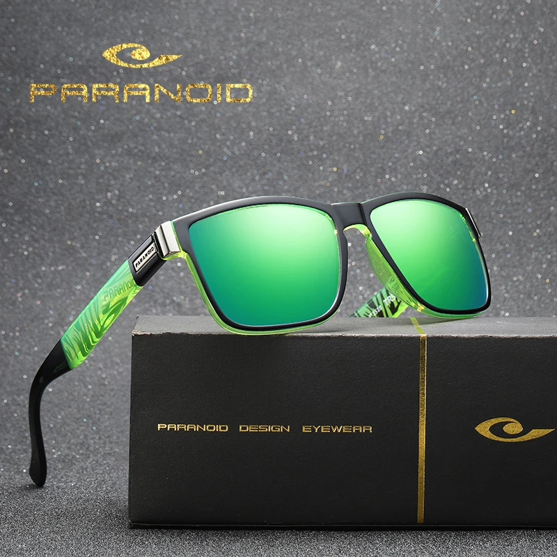 PARANOID Vintage Sunglasses Polarized Men's Sun Glasses For Men Driving Black Square Oculos Male 8 Colors Model 1518