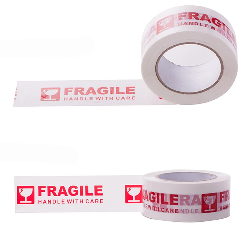 1 Roll 5cm x 100m Fragile Sealing Tape Courier Box Packaging Tapes Transport Warning Tape BOPP Adhesive Tapes Shipping Supplies