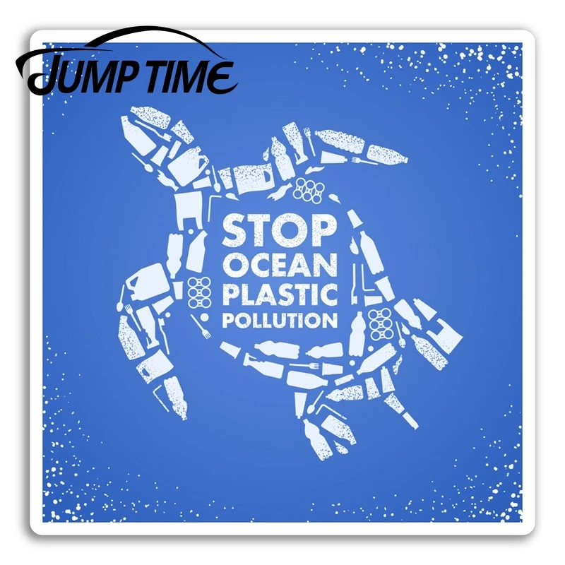 Jump Time for Ocean Plastic Pollution Vinyl Stickers Turtle Sticker Luggage Camper Window Bumper Motor Decal Car Wrap