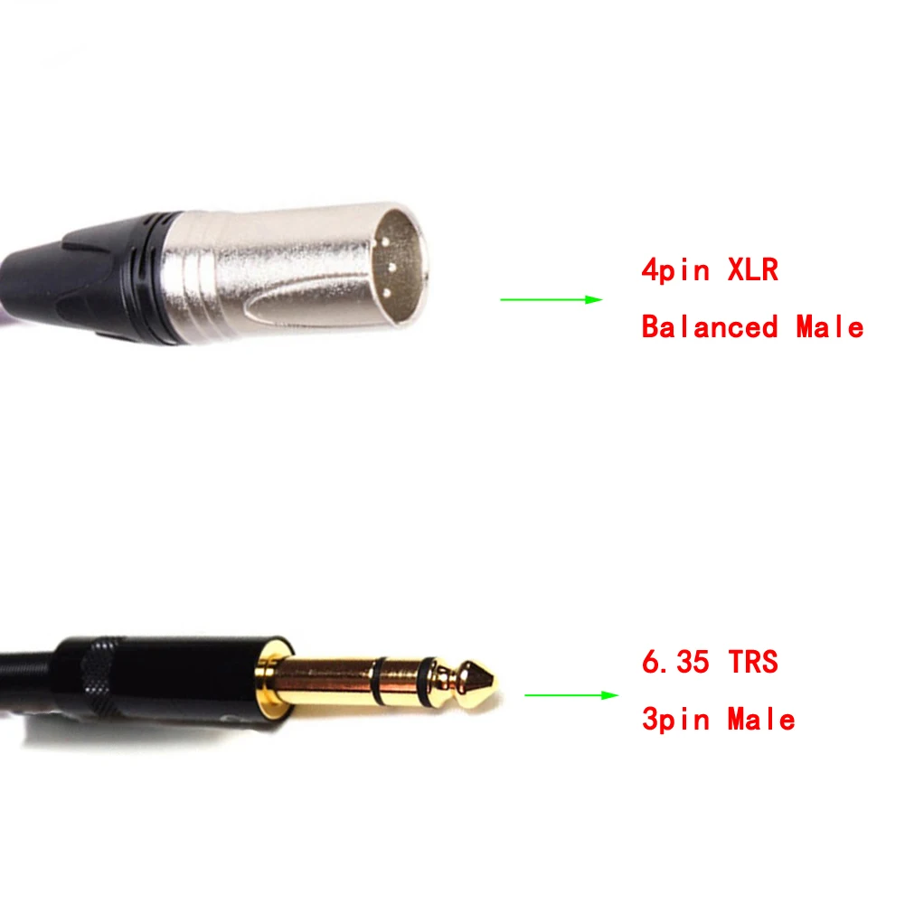 Cavo adattatore Audio maschio bilanciato XLR da 6.35mm TRS da 3pin maschio a 4pin XLR da 1/4mm a XLR