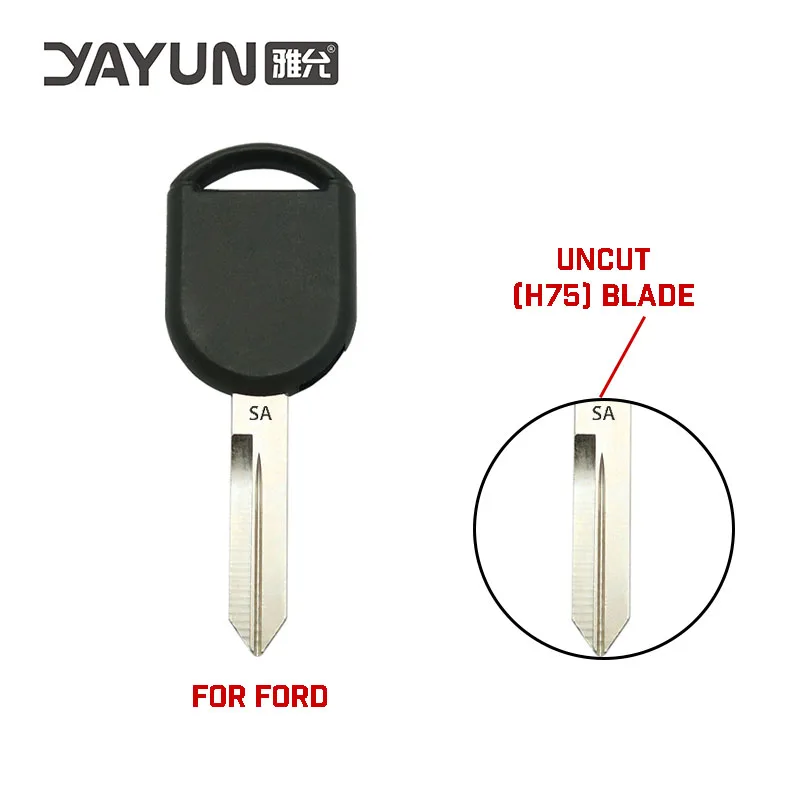 YAYUN ForFord Uncut H85 Key blank blade Engraved 'SA' Transponder Car Key Shell Case