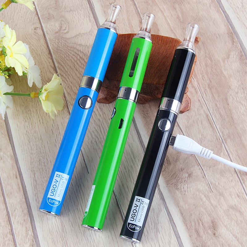 Meg nem látott UGO-V2 II Elektronfizika Szivarka atomizer Üteg vape pen+charger készlet MT3 650 900 mah számára EVOD