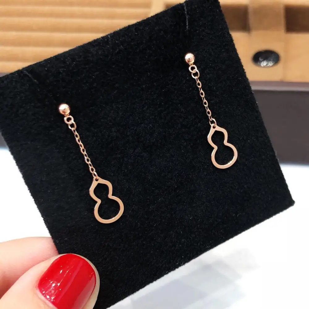 MADALENA SARARA Pure 18k Gold Earrings Simple Circle Dangle Women Earrings Yellow Gold Rose Gold AU750 3mm/5mm