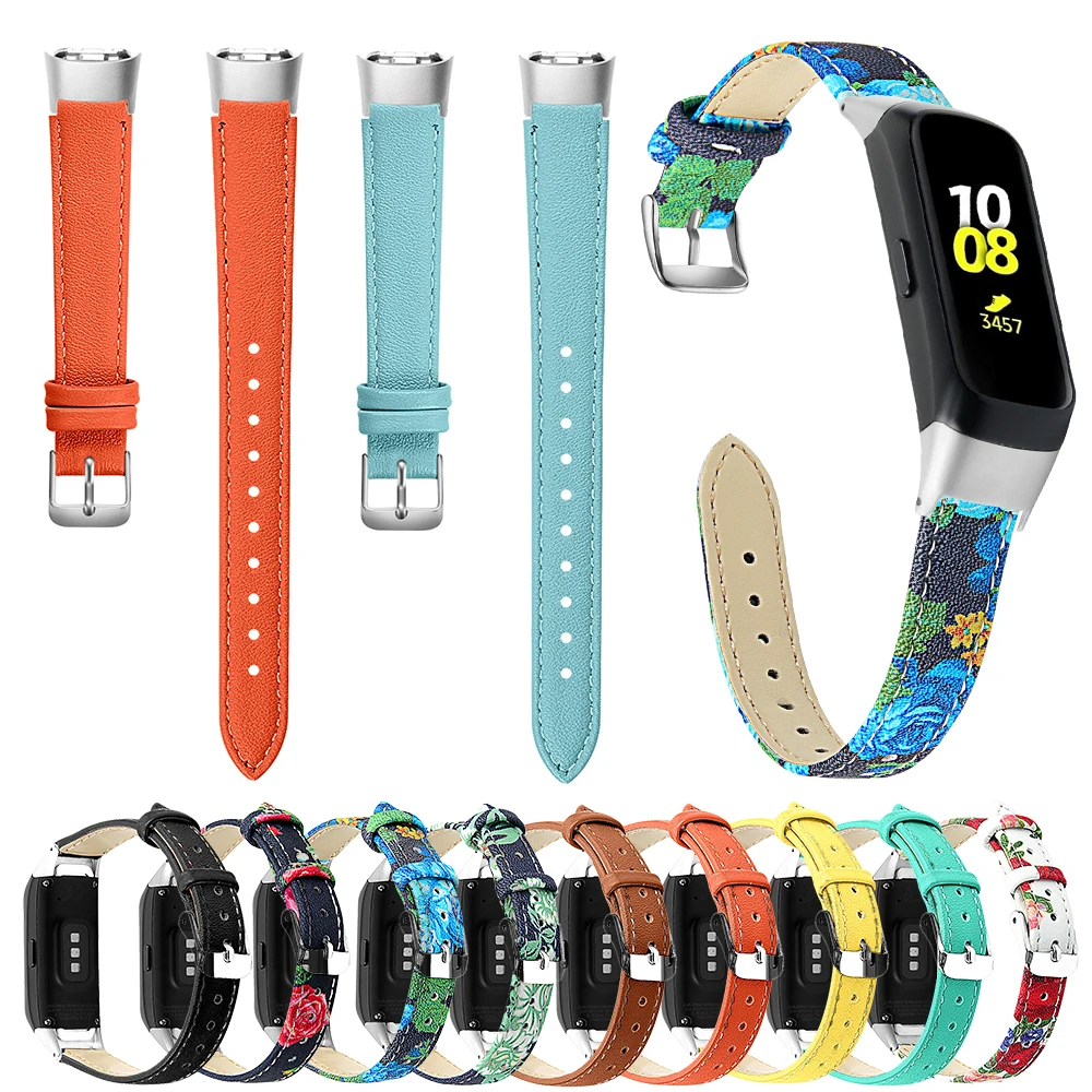 Leather Wrist Band for Samsung Galaxy Fit SM-R370 Smart Bracelet Strap Replacement Watchband for Samsung Galaxy Fit R370