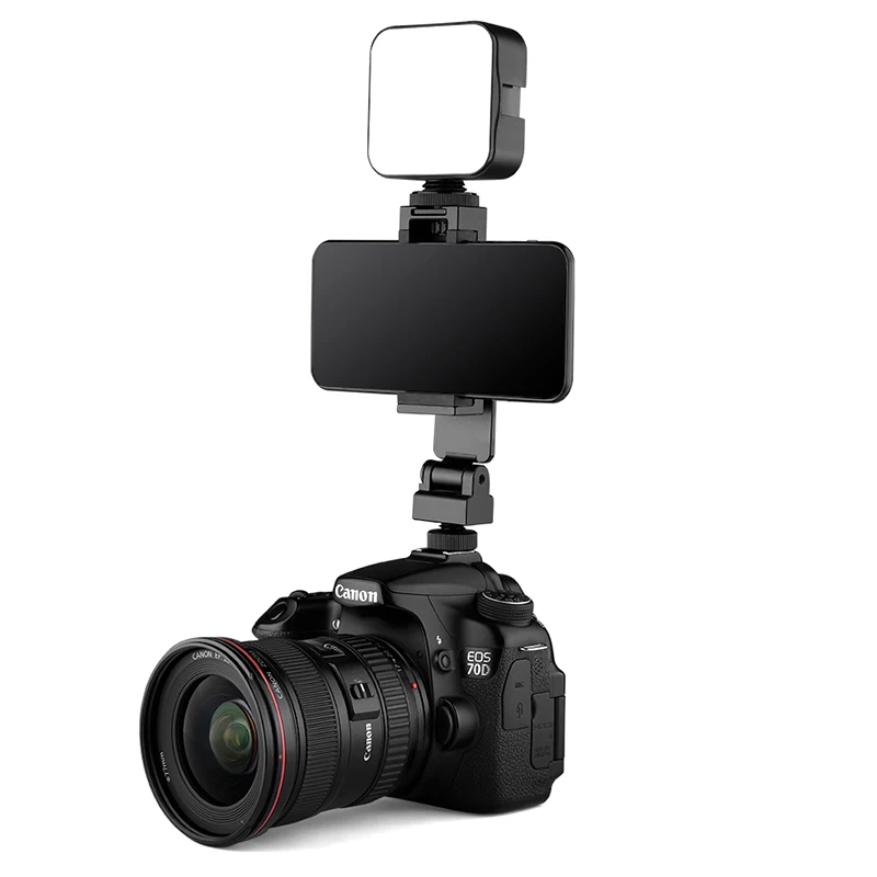 Lekki mały statyw z CNC Cold Shoe 360 kąt obrotu klips do telefonu przenośny Selfie Stick do aparatu telefon komórkowy Vlogging