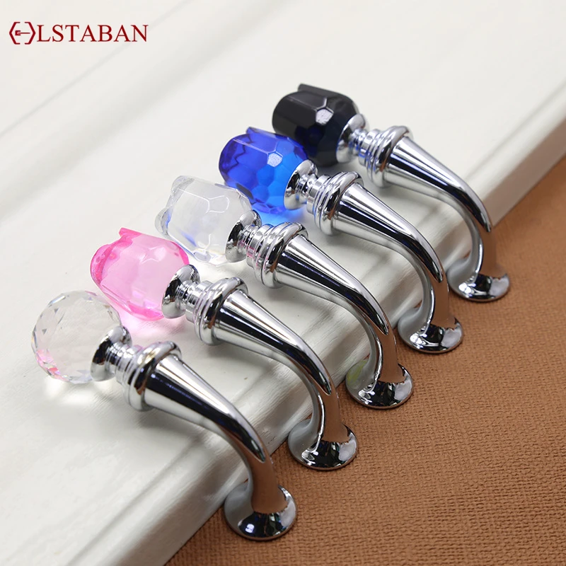 LSTABAN Creative Antique Zinc Alloy Single And Double Row Cabinet Wardrobe Bathroom Cloakroom Crystal Hook Furniture Accessories