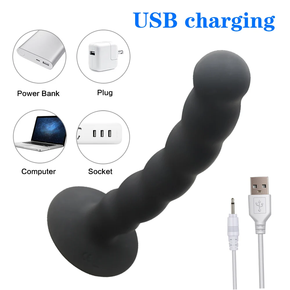 Soft Silicone Anal Vibrator Dildo Butt Plug Vaginal Wireless Remote G-spot Stimulation Vibrator Backyard Bead Anal Dildo Sex Toy