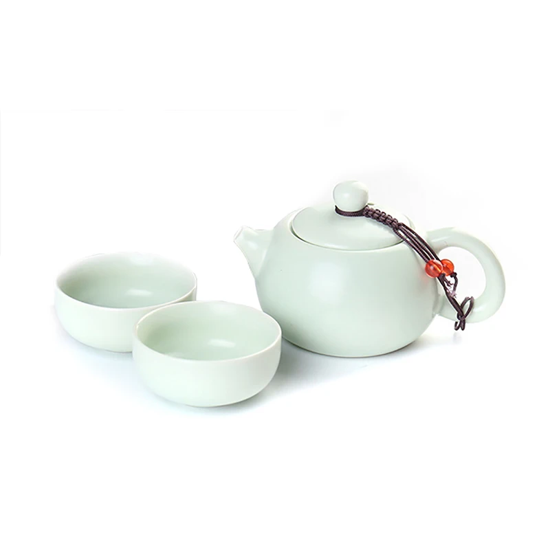 White porcelain gai wan tea set 1Gaiwan 2cup,Beautiful and easy kettle gaiwan tea porcelain pot set for travel China Tea Sets